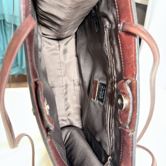 Wilsons Leather Pelle Studio Tote Purse Brown Leather Shoulder Snap Vintage Med - Picture 5 of 12